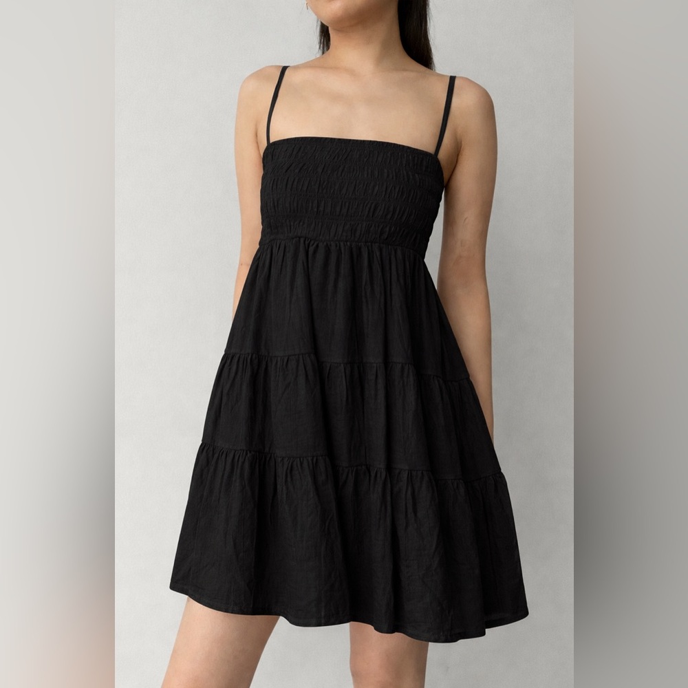 Klassy Network Size Medium Tiered Mini Brami Dress in Black